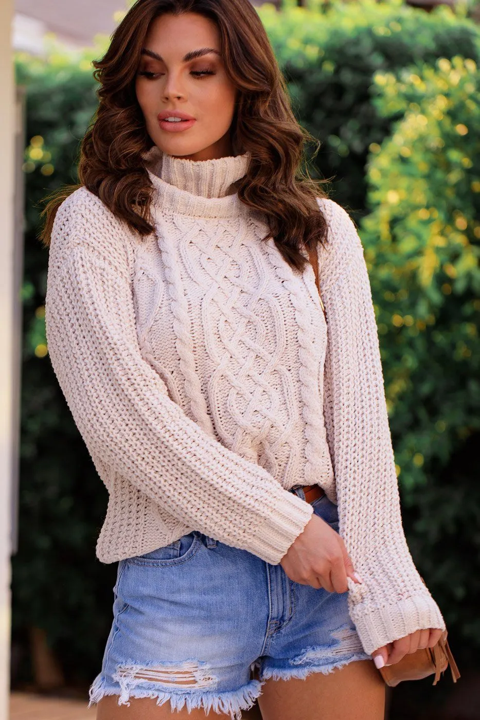 Harriet Ivory Cable Knit Sweater