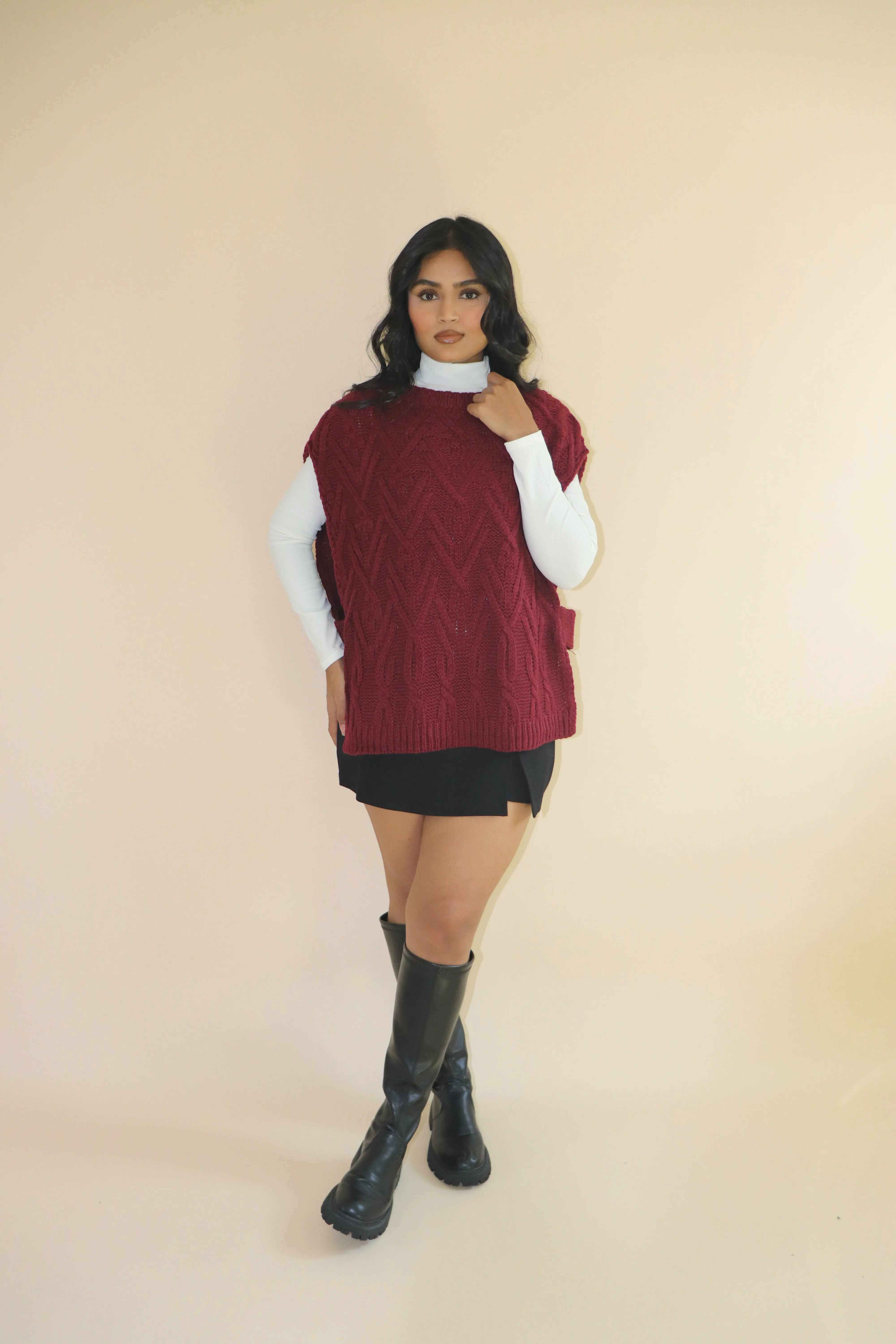 Harvest Cable Knit Sweater Vest