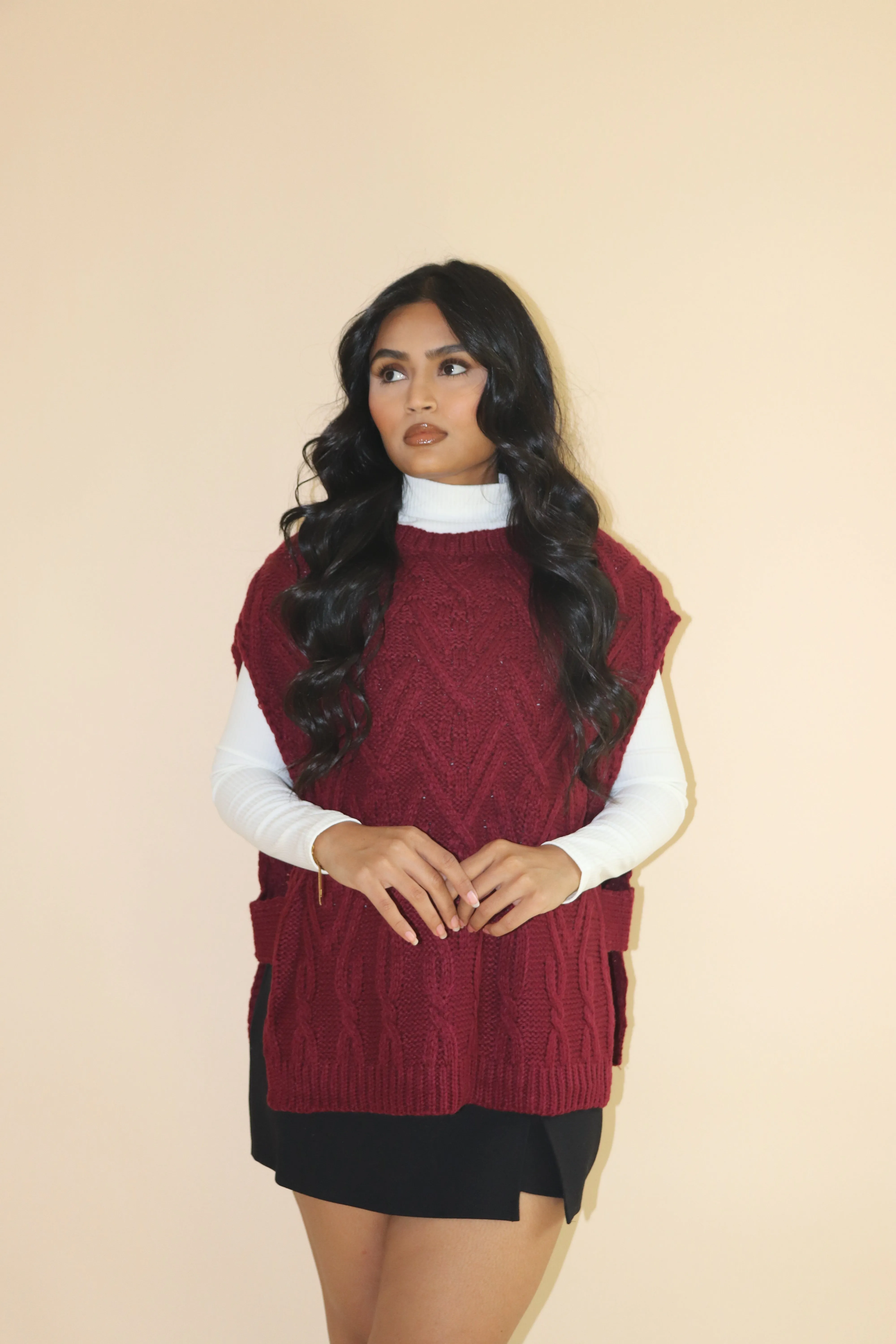 Harvest Cable Knit Sweater Vest