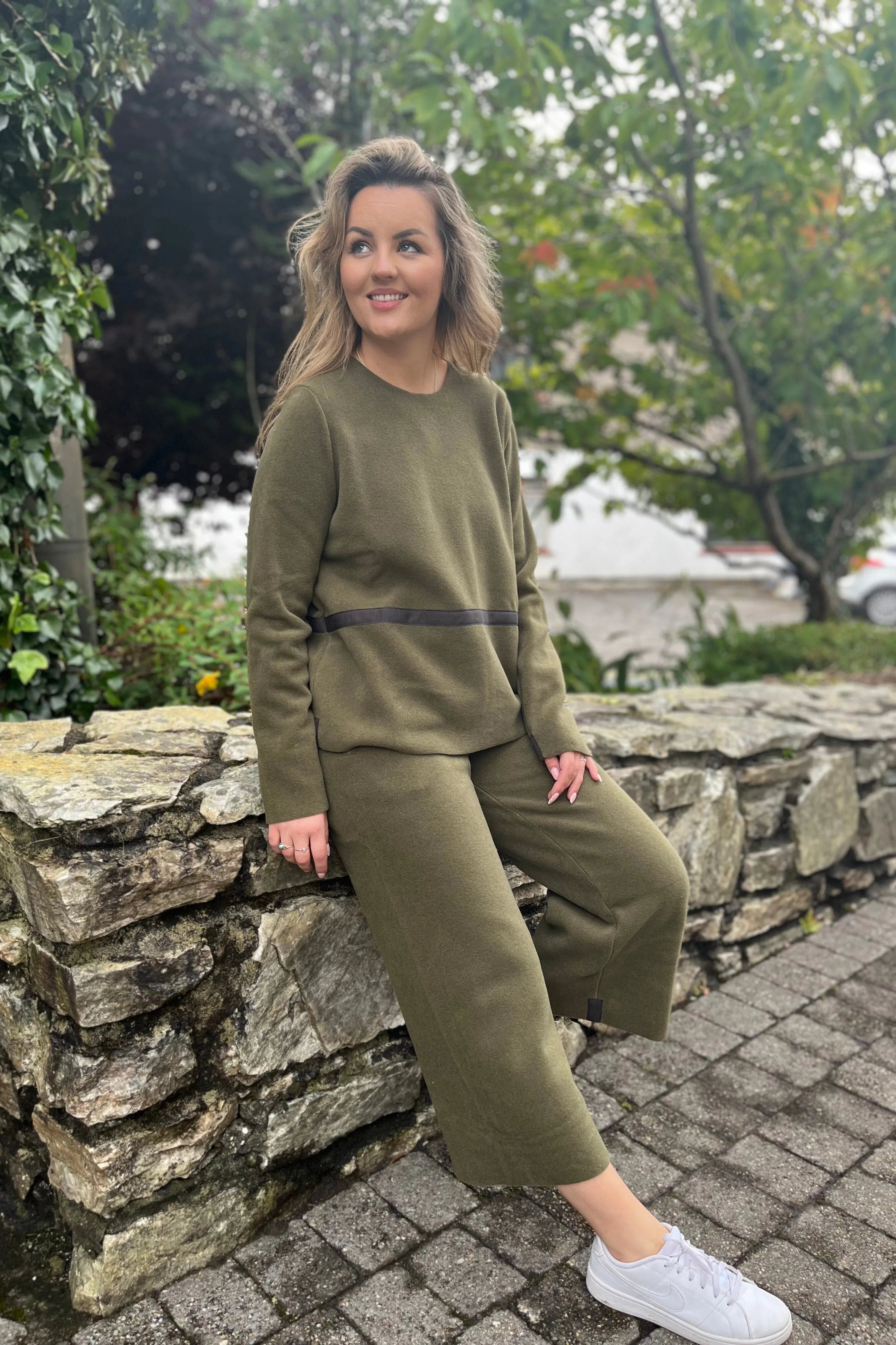 Henriette Steffensen Fleece Trousers in Moss