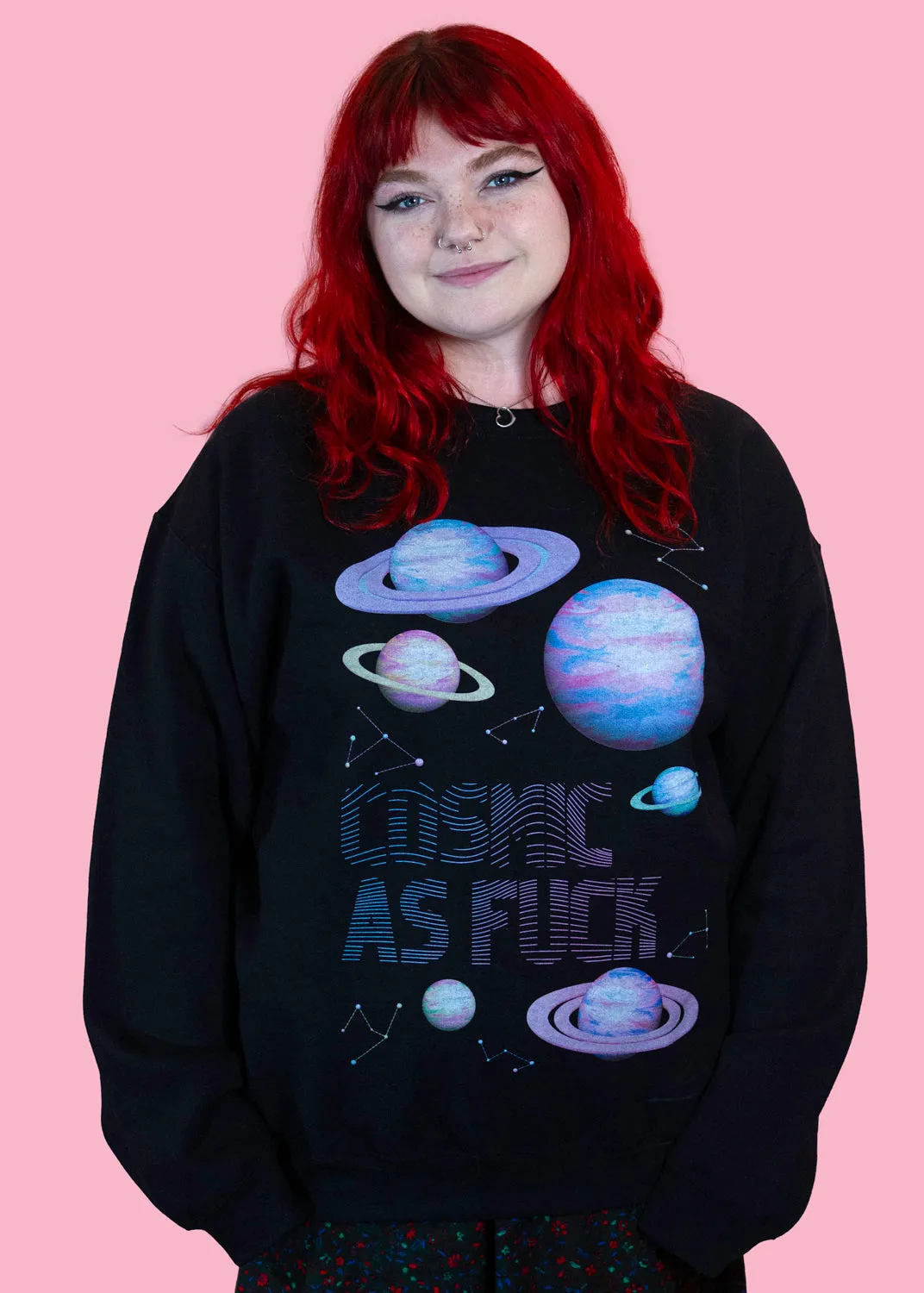 Home of Rainbows - Black Unisex 'Cosmic AF' Sweater