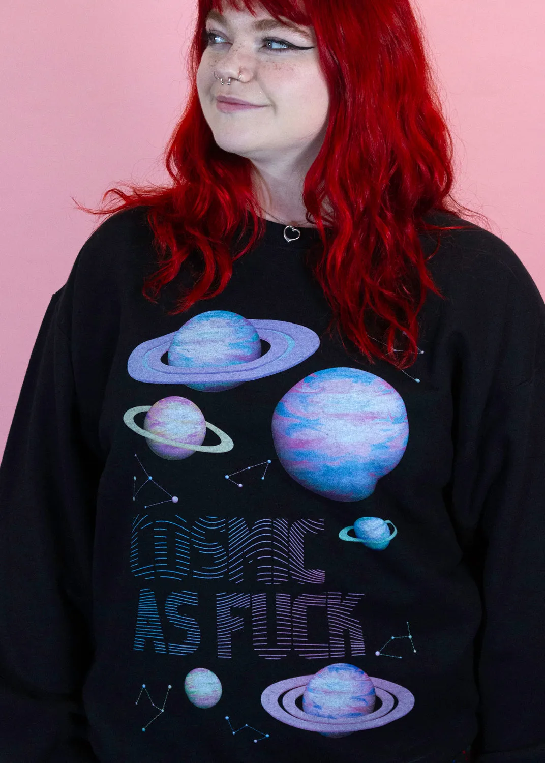 Home of Rainbows - Black Unisex 'Cosmic AF' Sweater