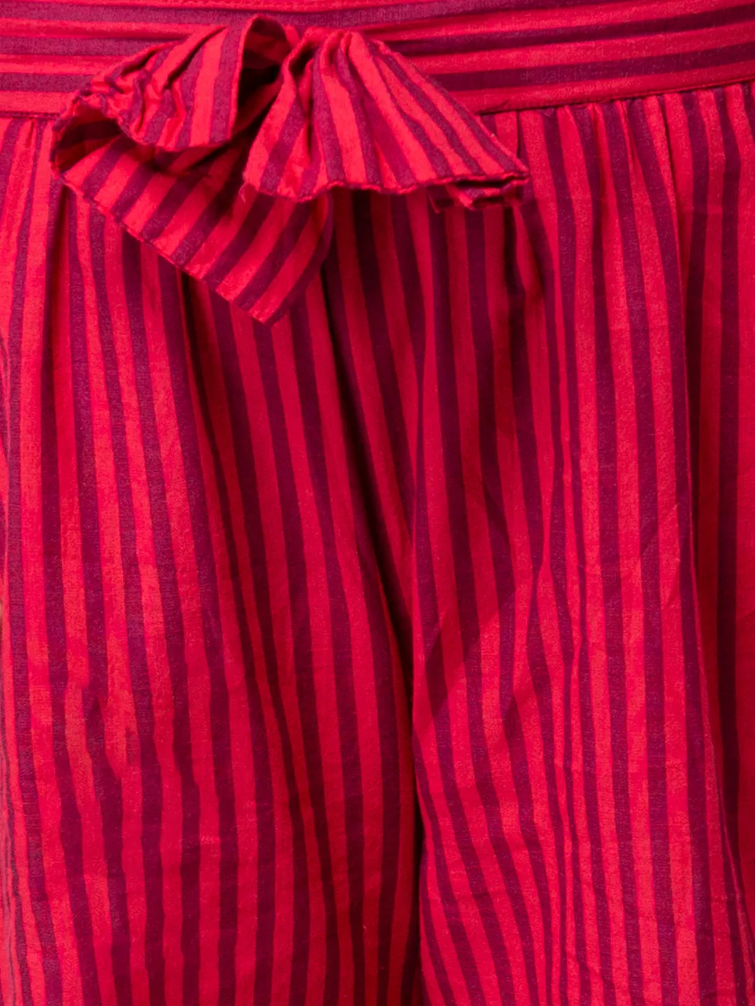 Hoop Hippo Kids Maroon Striped Straight Pant