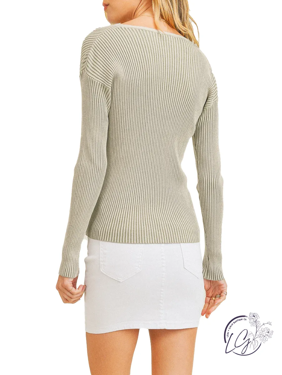 I Mean It Ribbed Crop Sweater