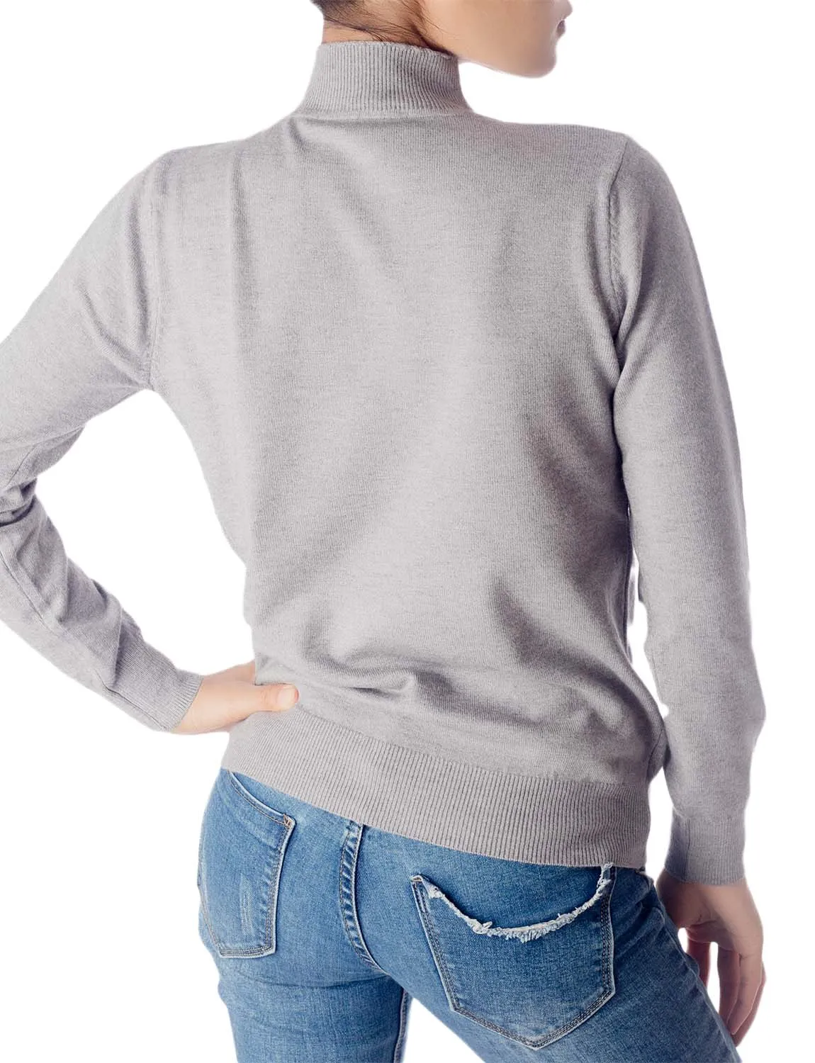 iB-iP Women's Turtleneck Jumpers Long Sleeve Knitwear Tops Pullover Sweater