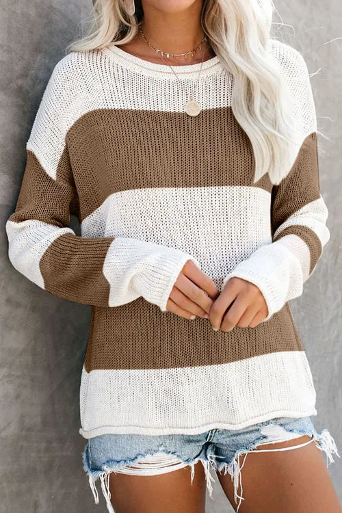 In My Arms Striped Knit Sweater - 2 Colors