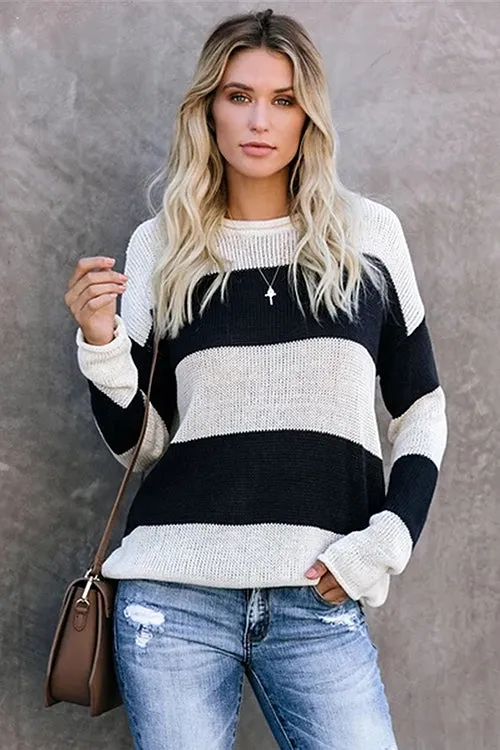 In My Arms Striped Knit Sweater - 2 Colors