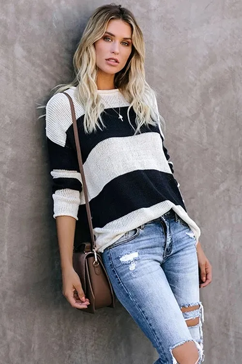 In My Arms Striped Knit Sweater - 2 Colors