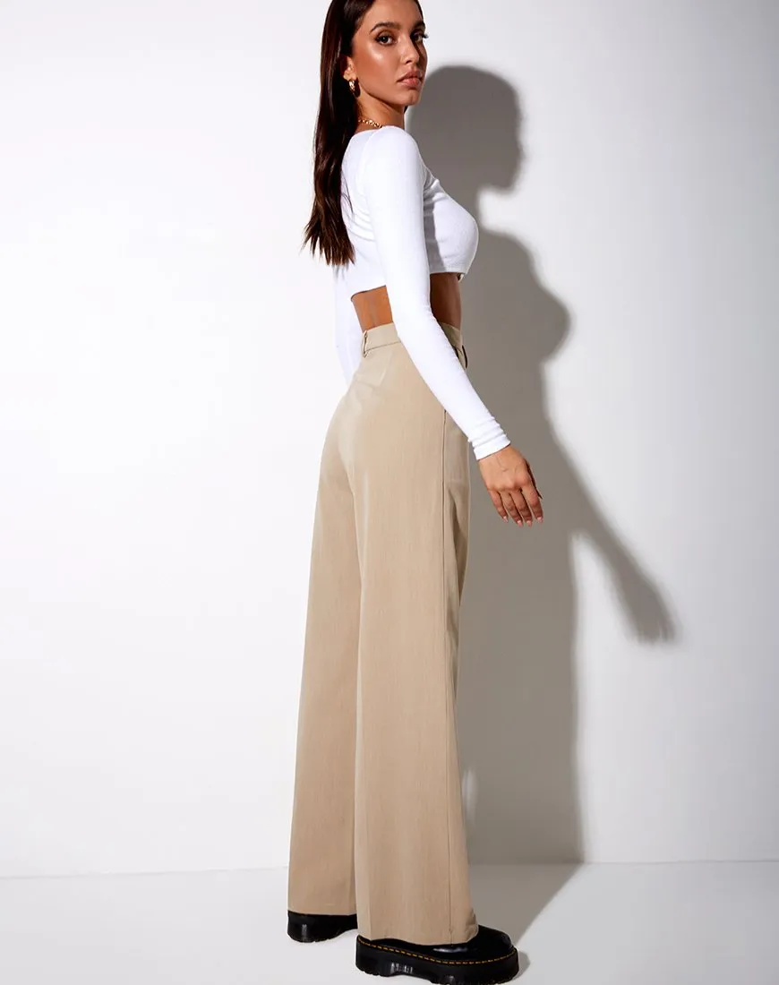 Ineke Crop Top in Rib White