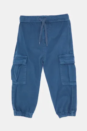 Infant Boys Blue Cargo Twill Jogger