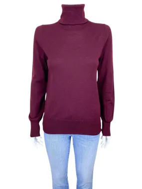 J. Crew Women's Merino Wool Turtleneck Sweater Wine Size M