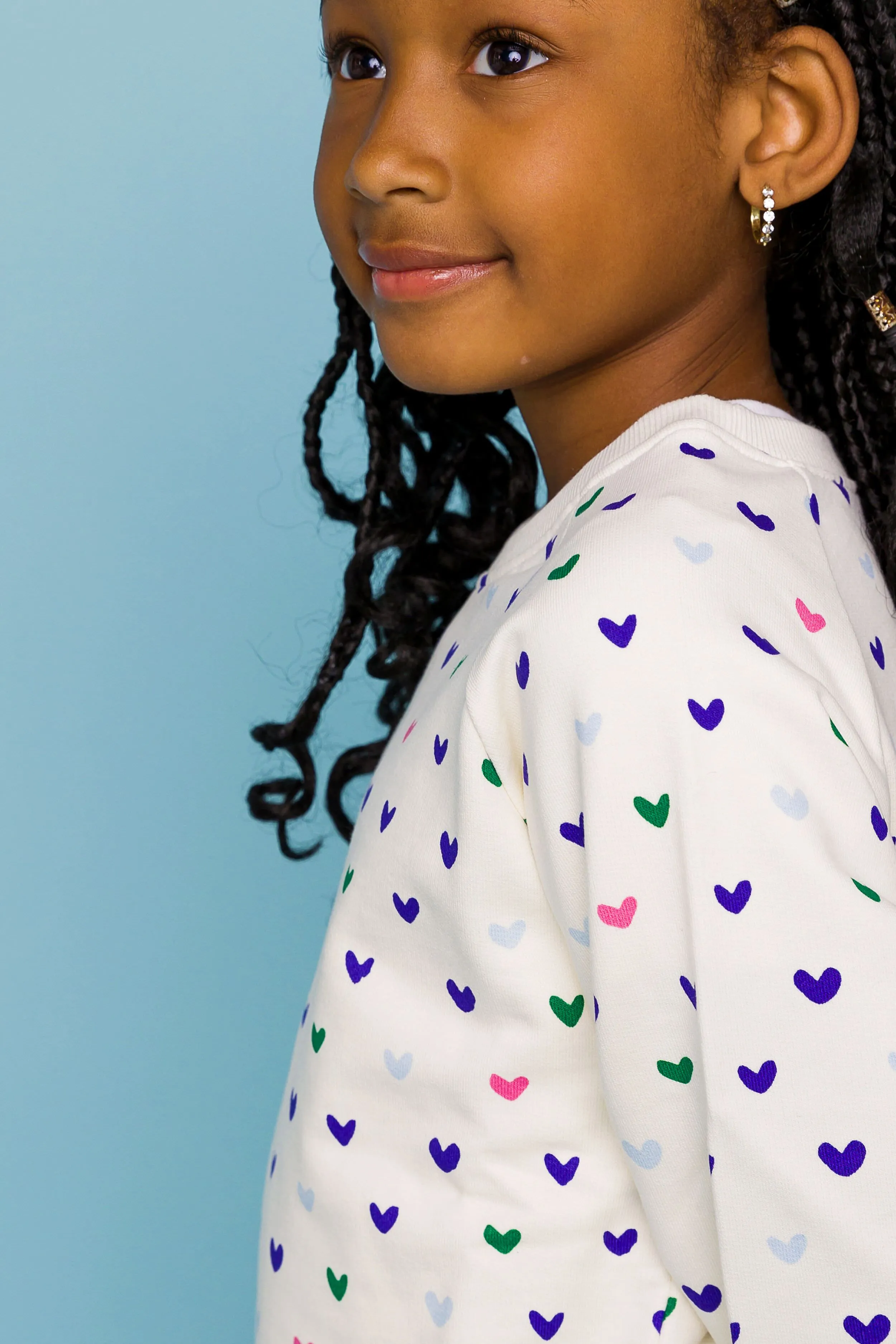 Jelly Bean Hearts Organic Pullover Sweatshirt