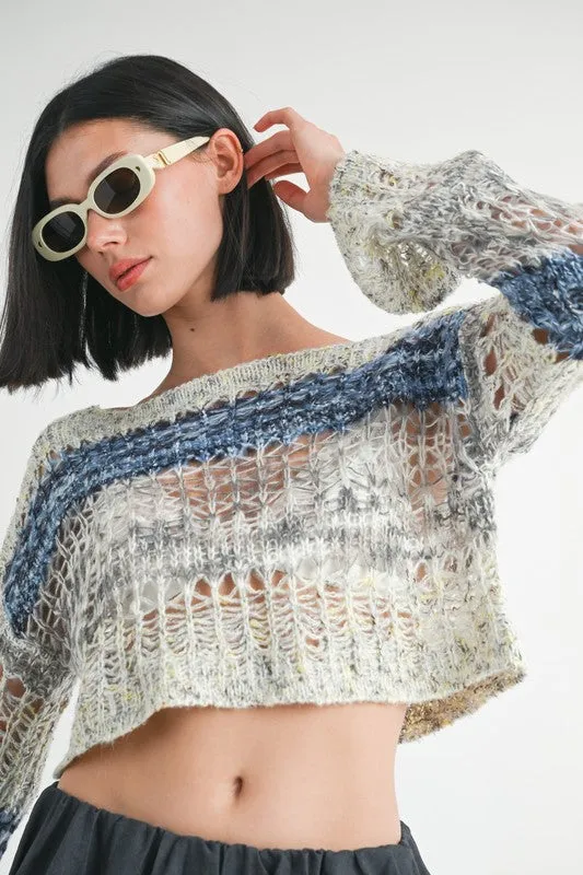 kesley LOOSE KNITTED CROP SWEATER