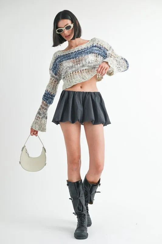 kesley LOOSE KNITTED CROP SWEATER