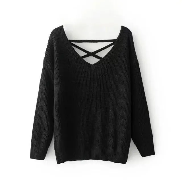 Knit Long Sleeve Backcross Sweater