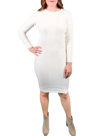 Lattice Sweater Dress in Ivory