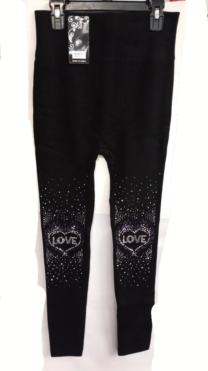 Lined Rhinestone Leggings