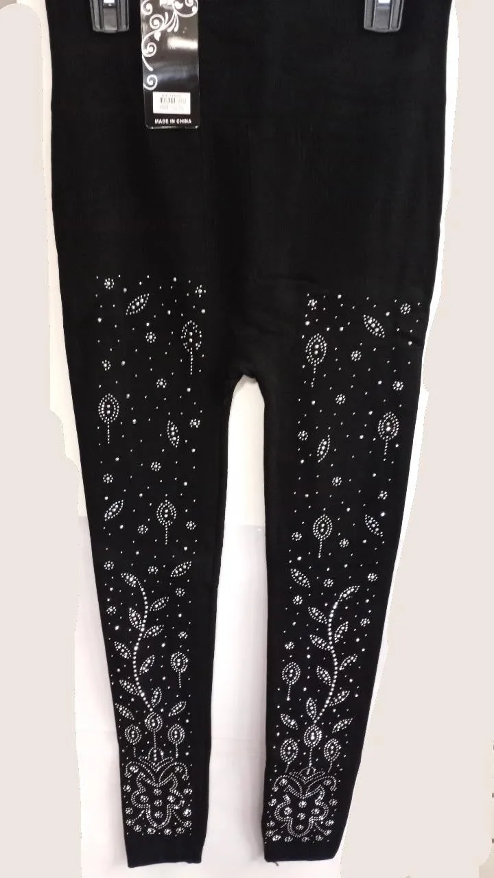 Lined Rhinestone Leggings