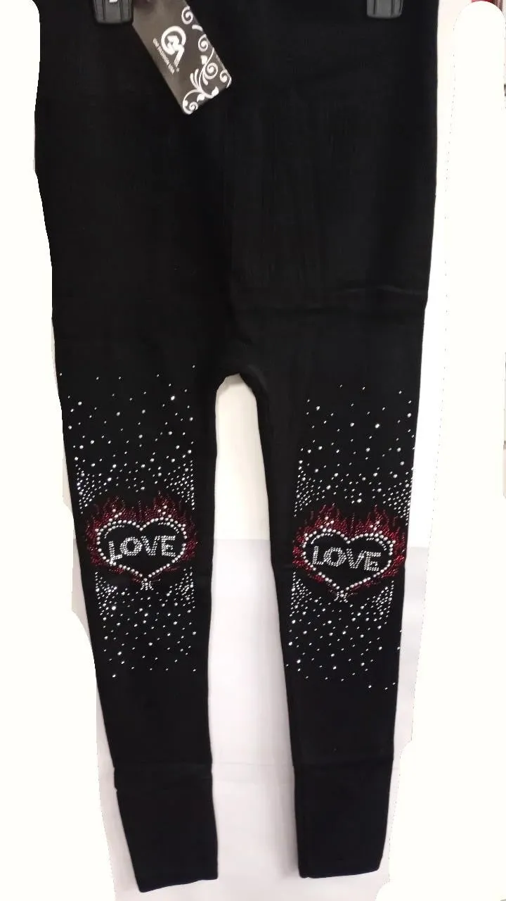 Lined Rhinestone Leggings