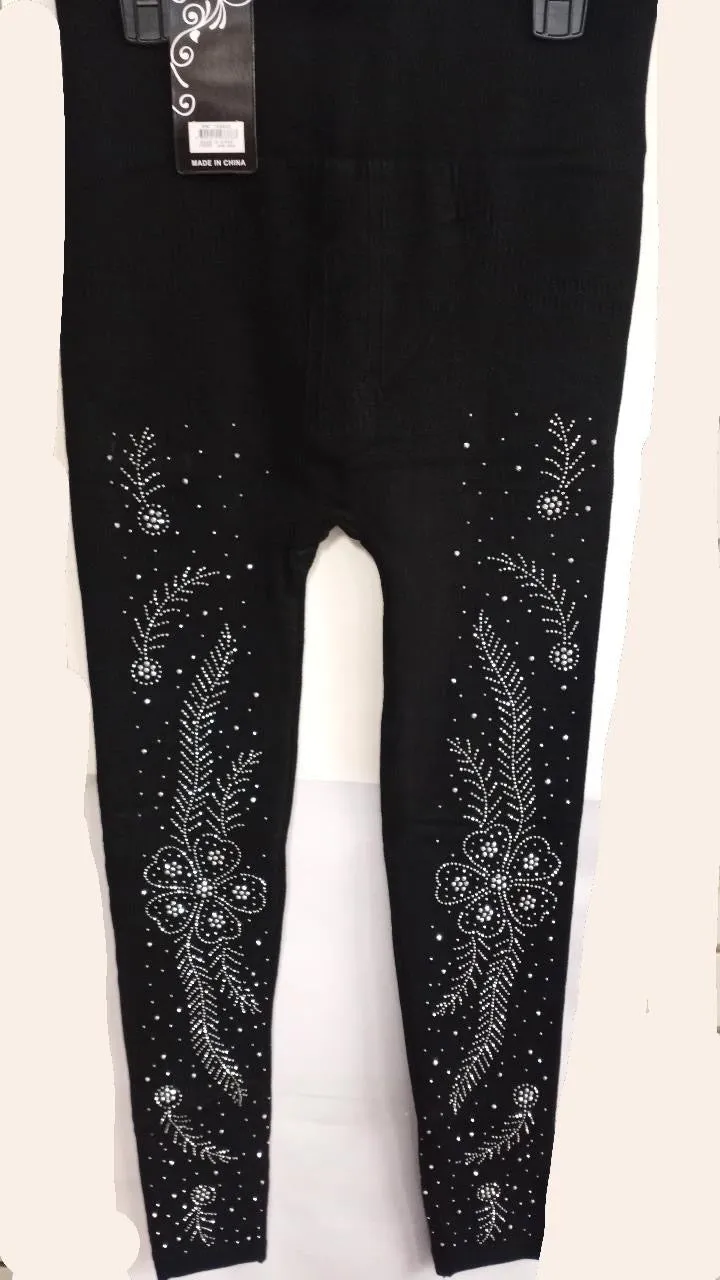 Lined Rhinestone Leggings