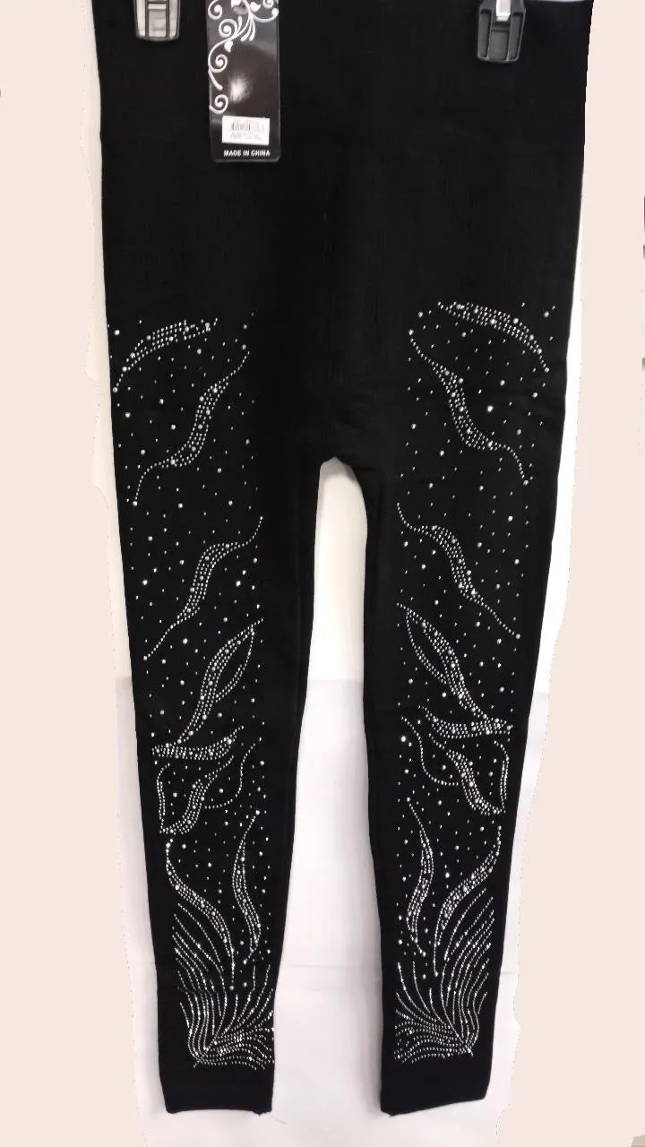 Lined Rhinestone Leggings