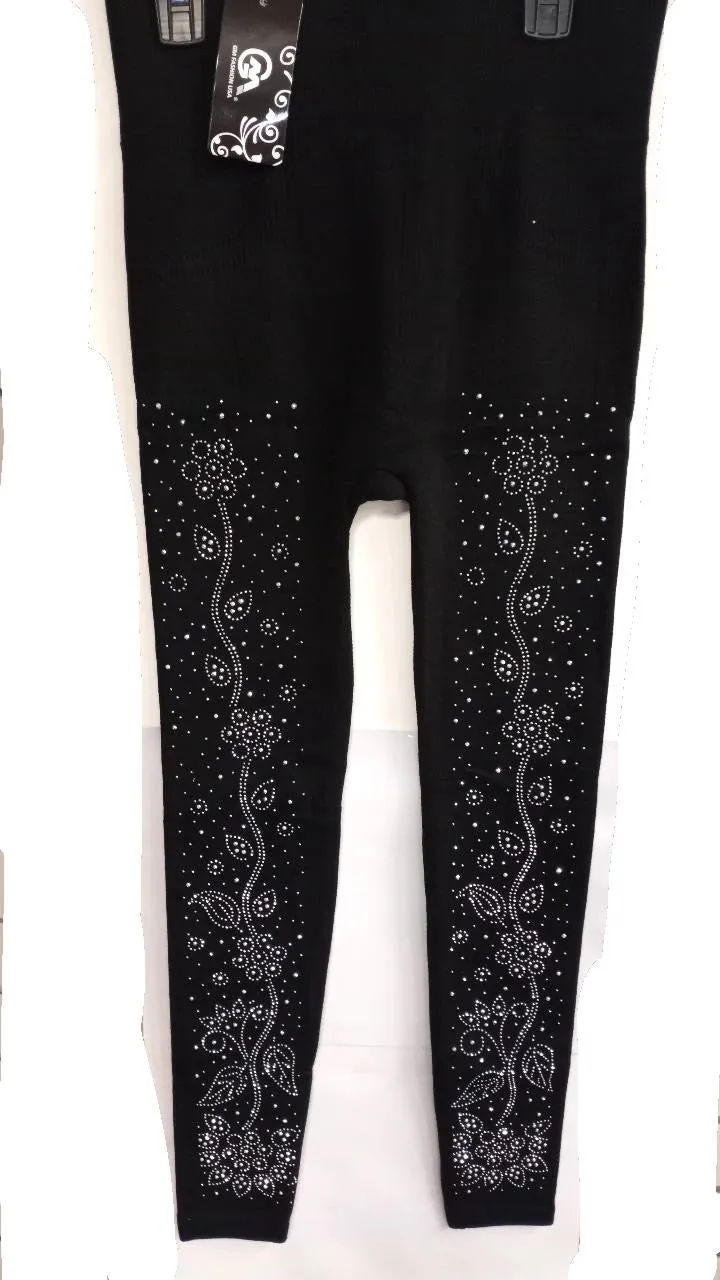 Lined Rhinestone Leggings