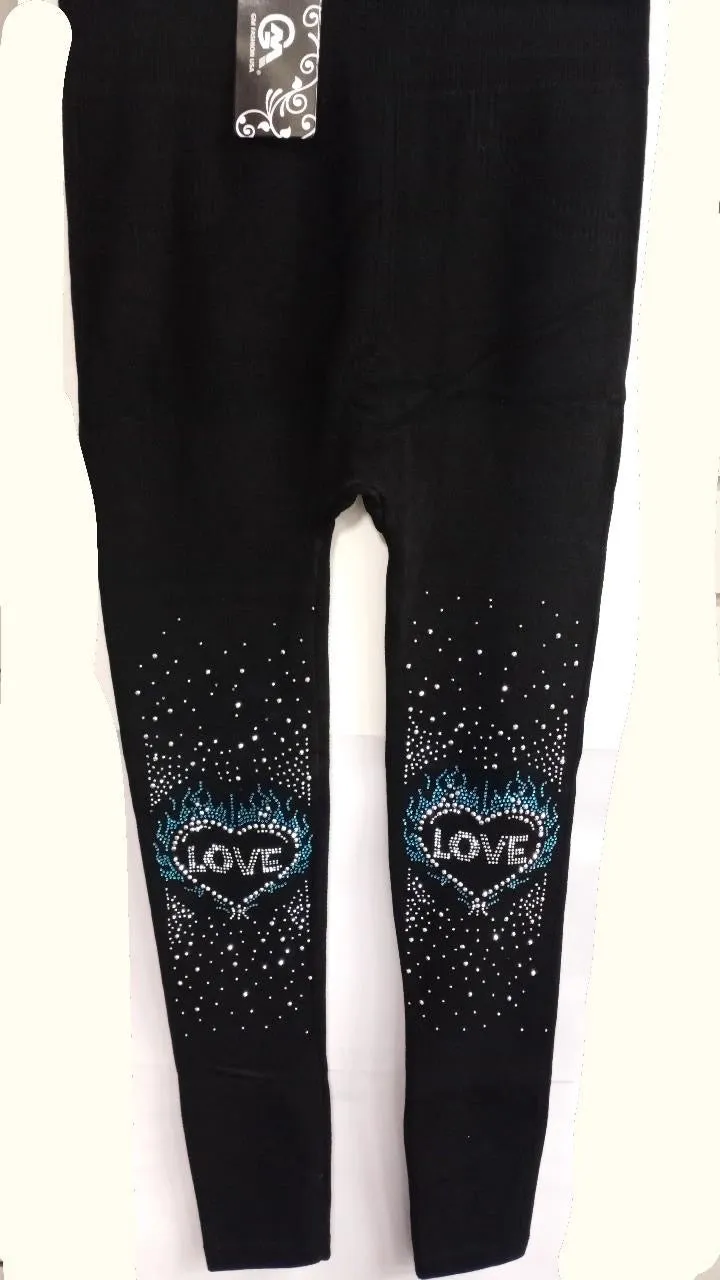 Lined Rhinestone Leggings