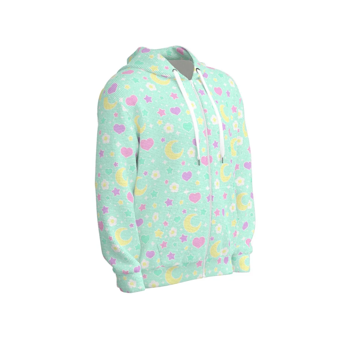 Magical Spring All-Over Print Unisex Zip Hoodie Sweatshirt (Mint)