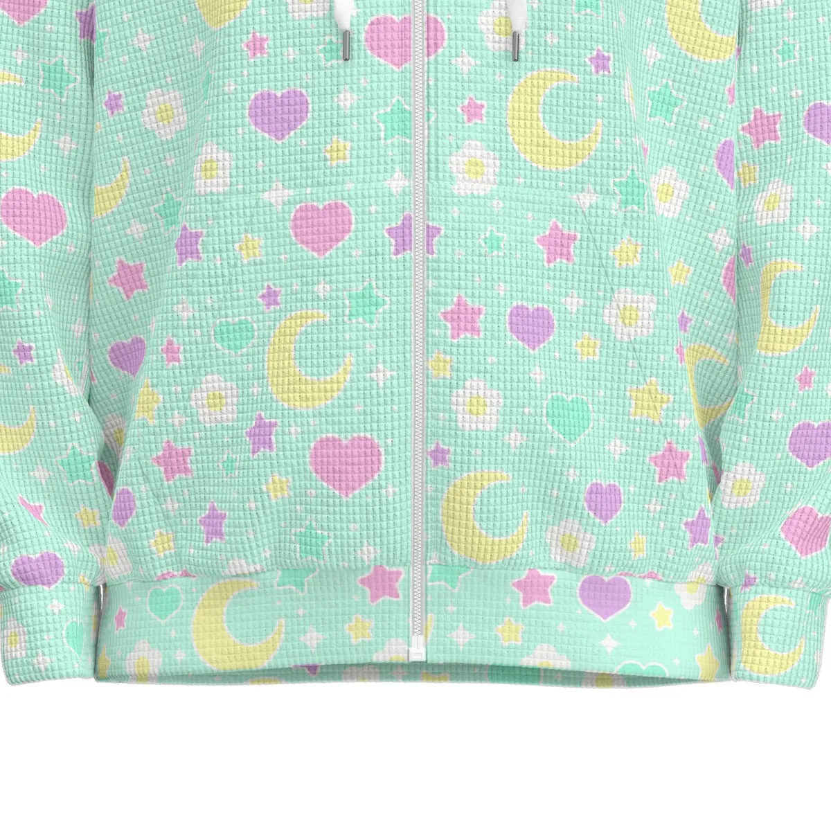 Magical Spring All-Over Print Unisex Zip Hoodie Sweatshirt (Mint)