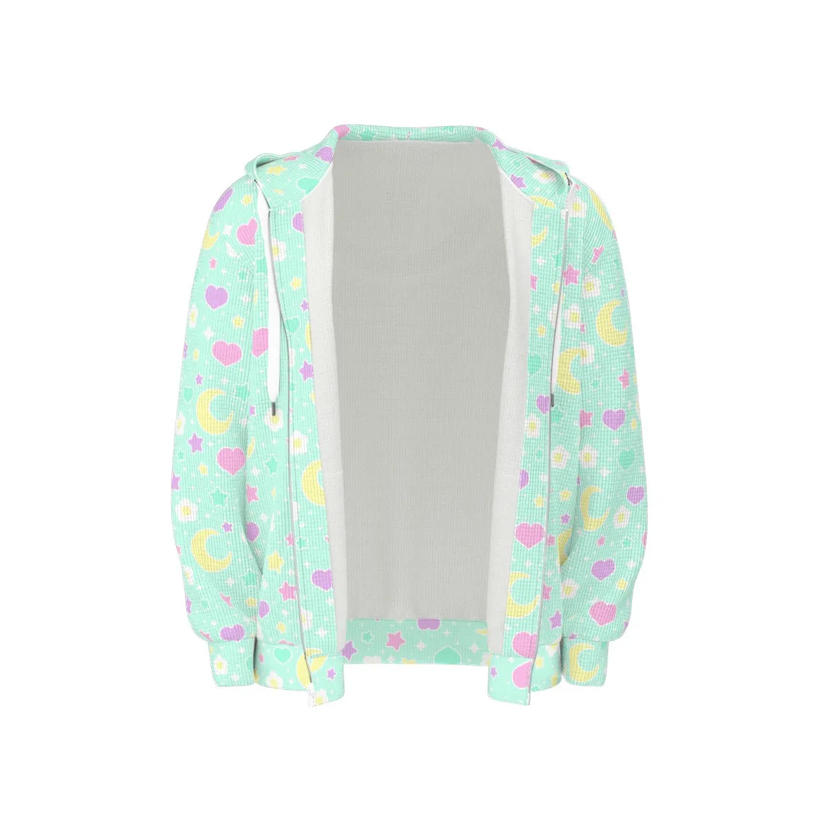 Magical Spring All-Over Print Unisex Zip Hoodie Sweatshirt (Mint)