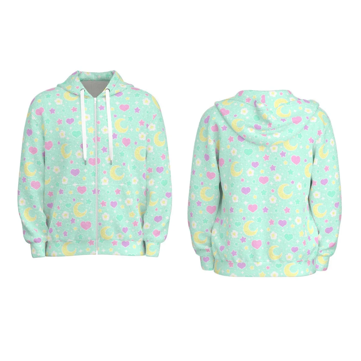 Magical Spring All-Over Print Unisex Zip Hoodie Sweatshirt (Mint)