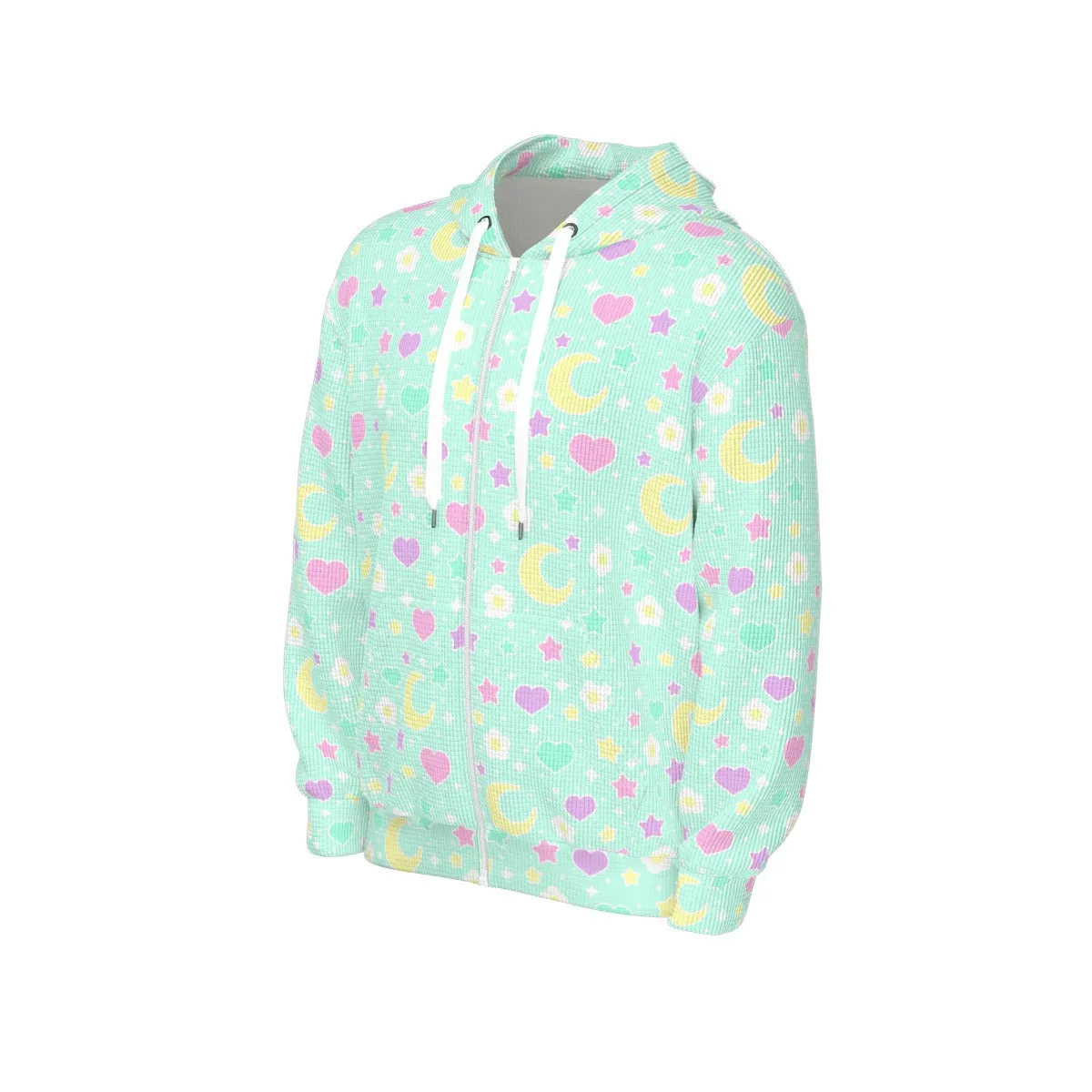 Magical Spring All-Over Print Unisex Zip Hoodie Sweatshirt (Mint)