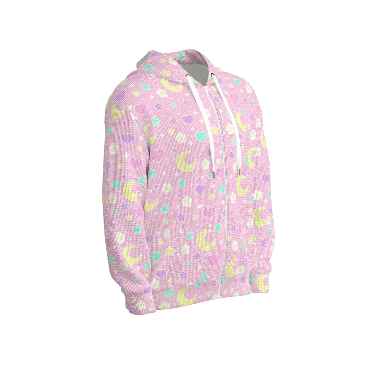 Magical Spring All-Over Print Unisex Zip Hoodie Sweatshirt (Pink)