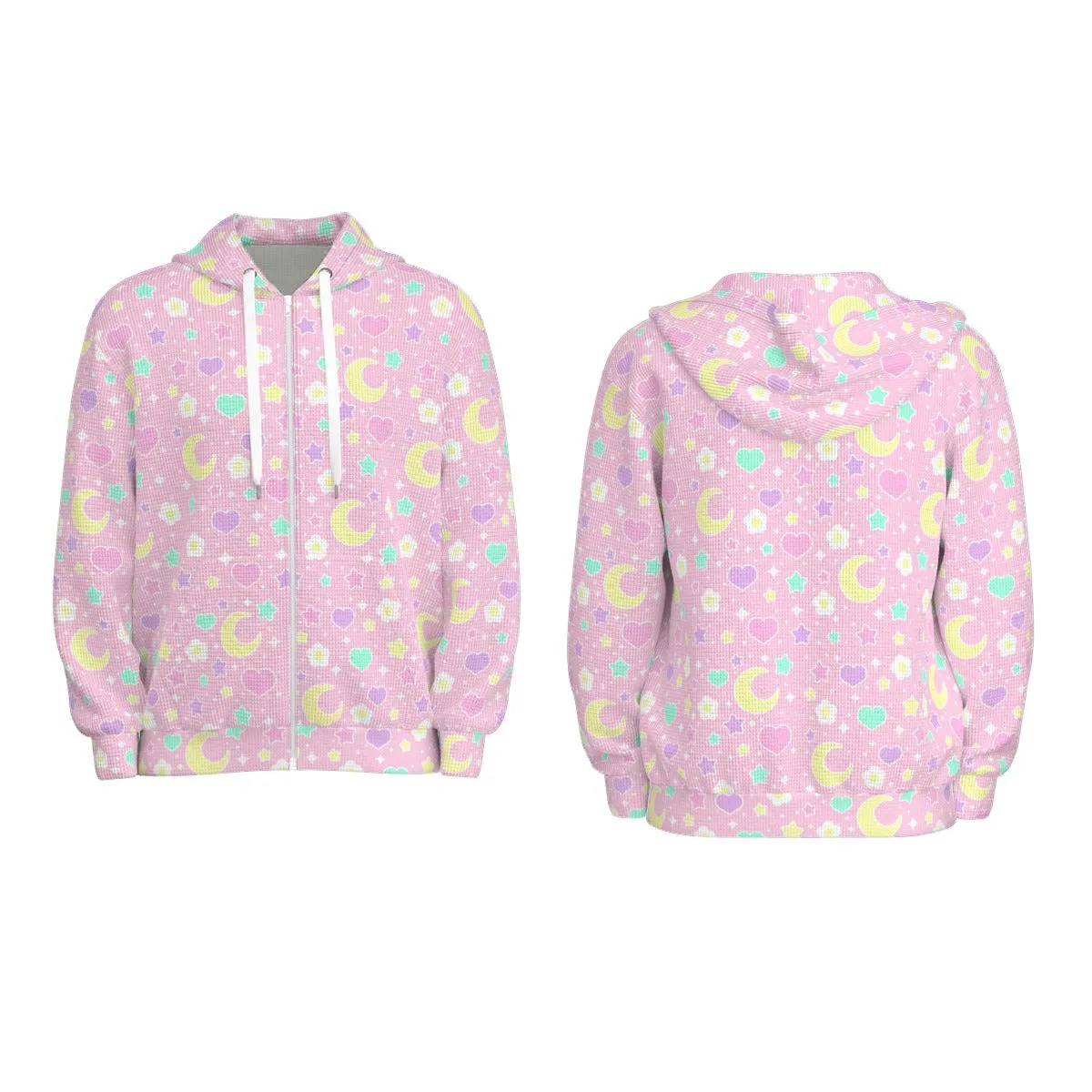 Magical Spring All-Over Print Unisex Zip Hoodie Sweatshirt (Pink)