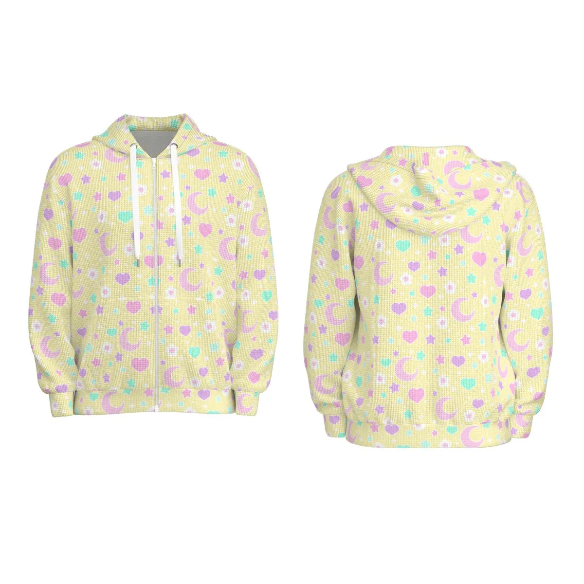 Magical Spring All-Over Print Unisex Zip Hoodie Sweatshirt (Yellow)