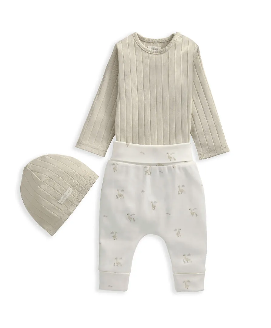 Mamas and Papas Duckling Bodysuit, Leggings & Hat - 3 Piece Set