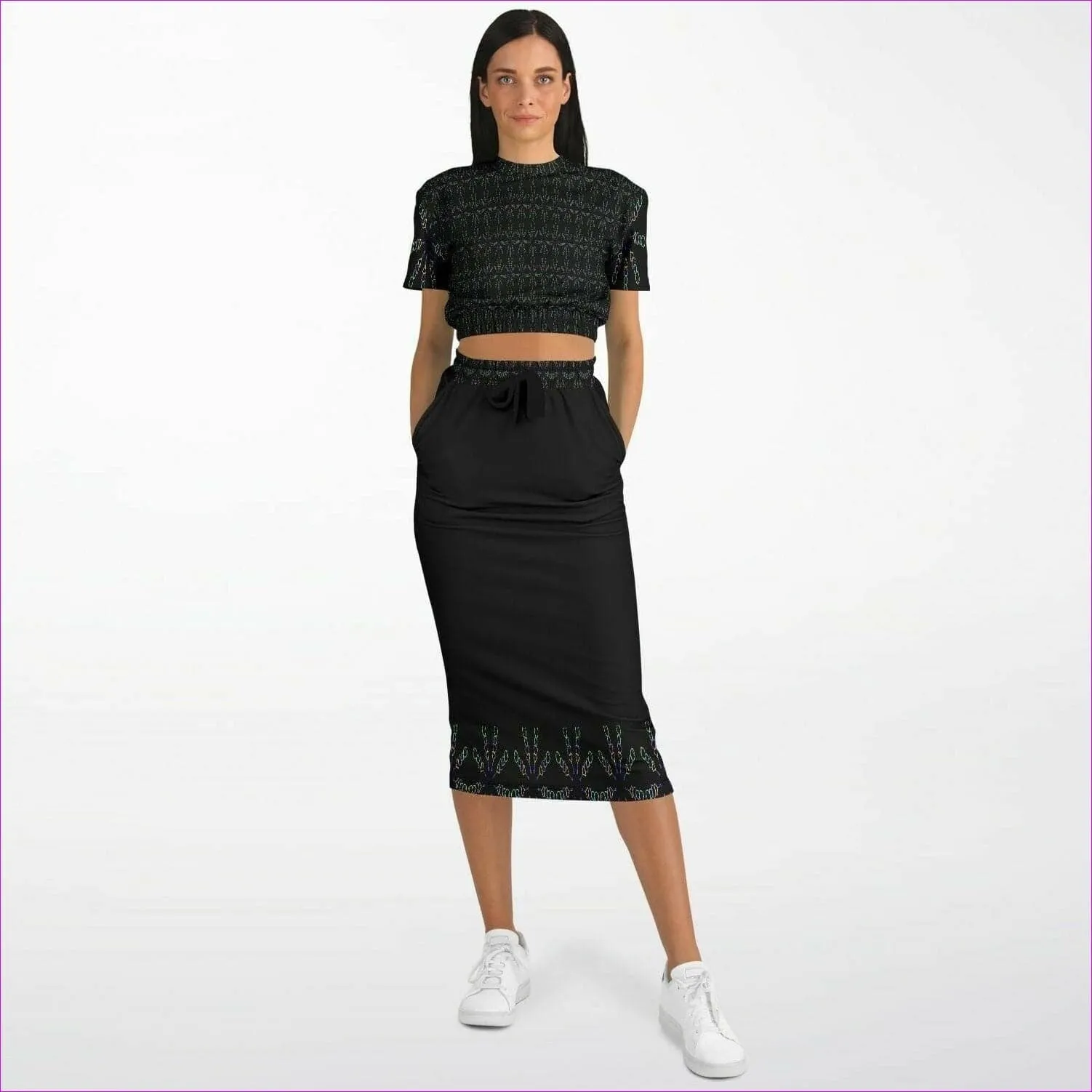 Mandala Womens Premium Crop Top & Skirt Set