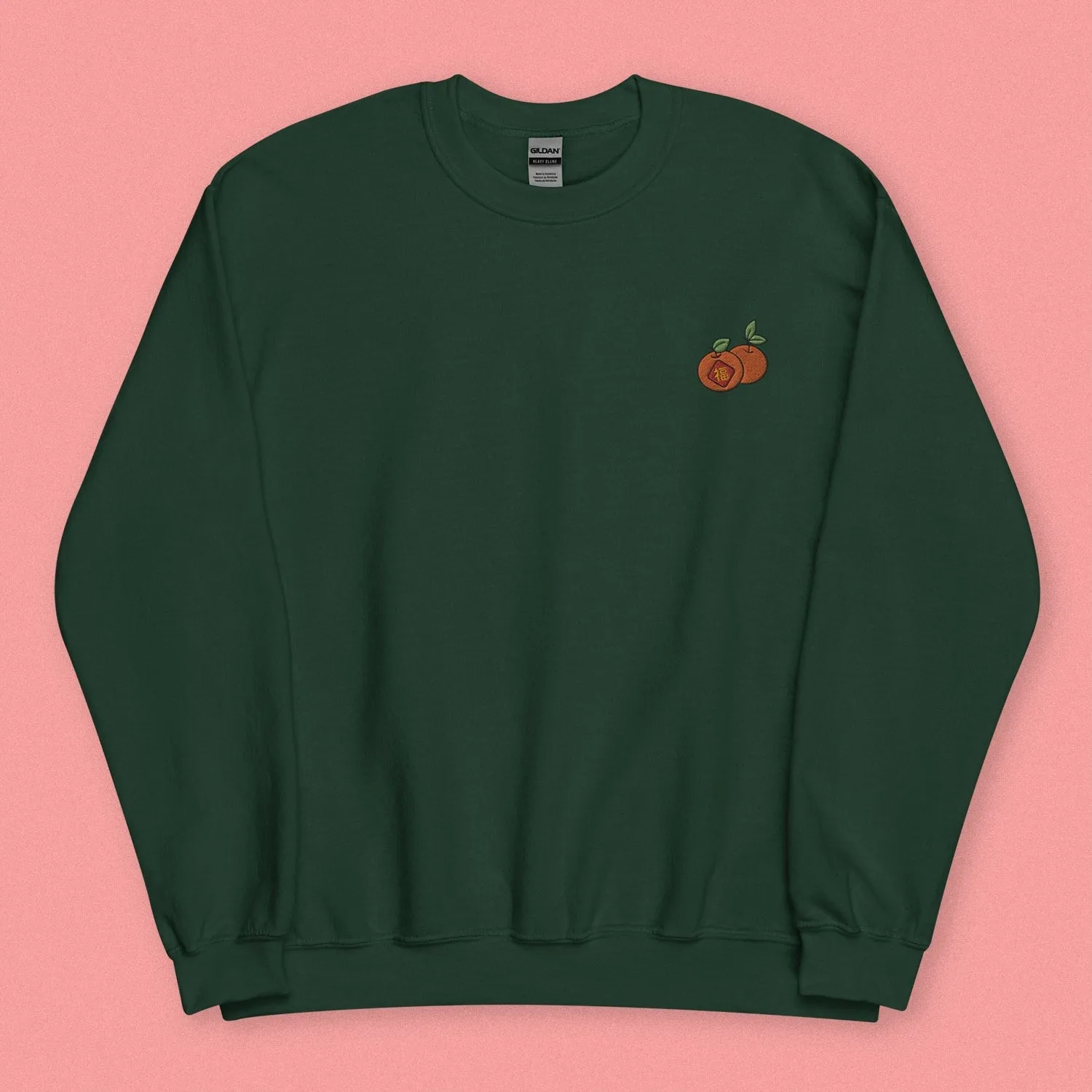 Mandarin Orange Embroidered Sweatshirt