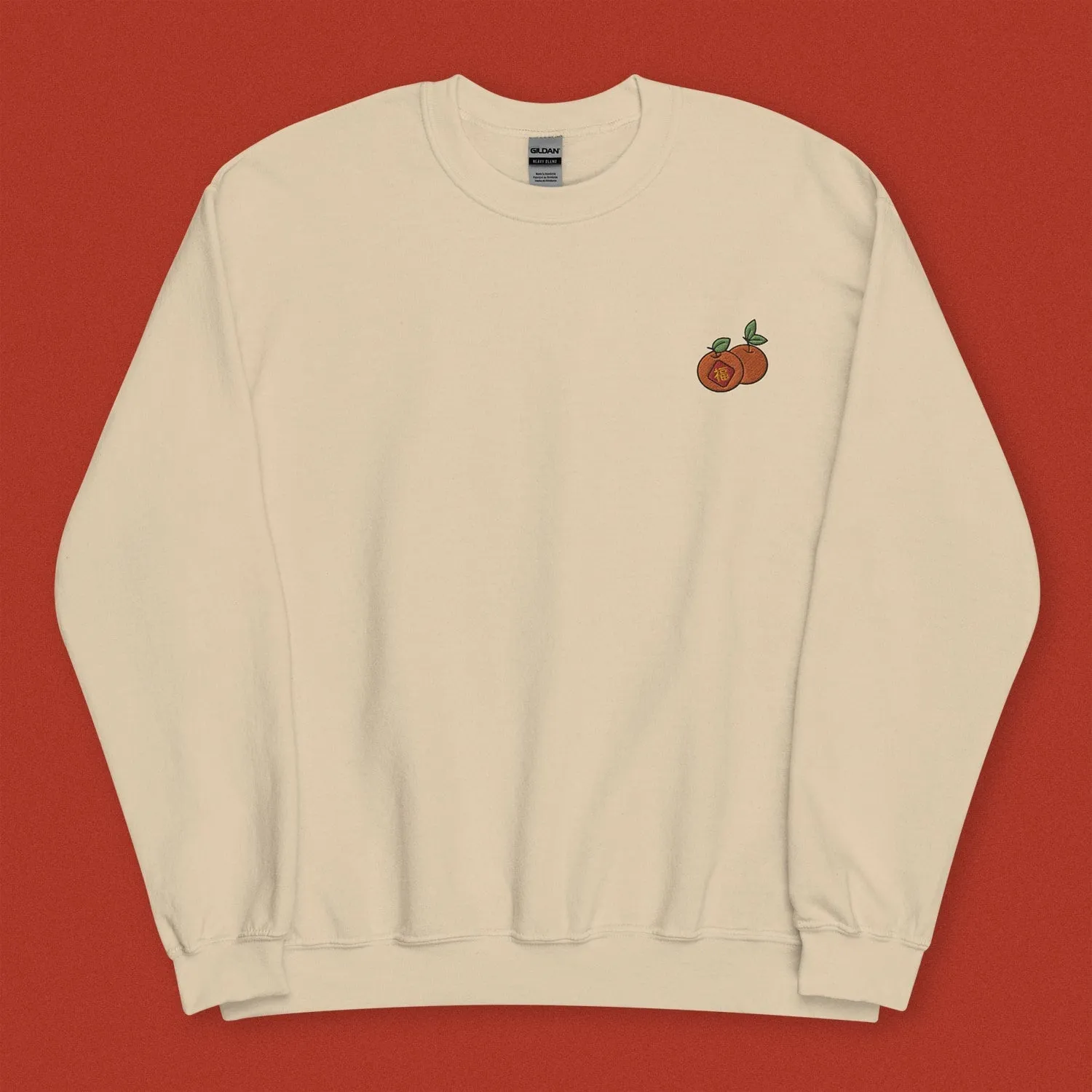 Mandarin Orange Embroidered Sweatshirt