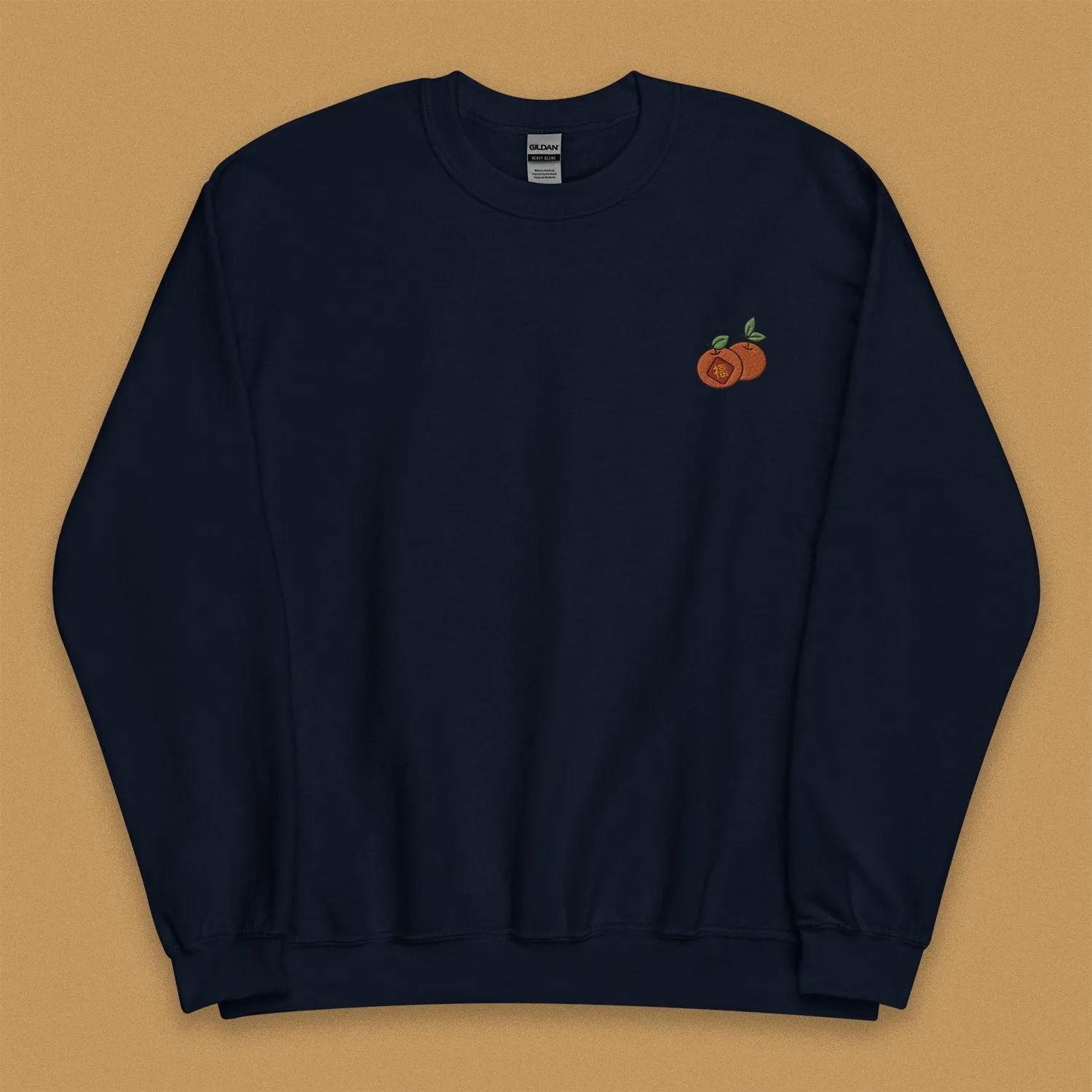 Mandarin Orange Embroidered Sweatshirt