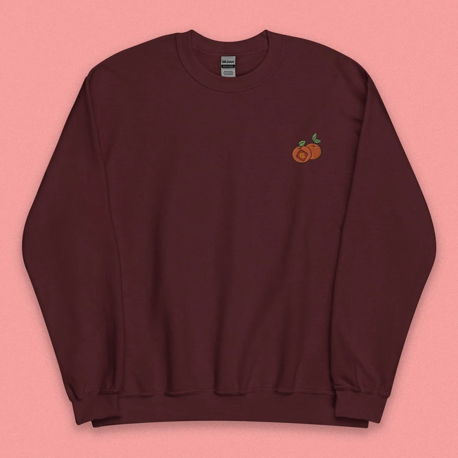 Mandarin Orange Embroidered Sweatshirt