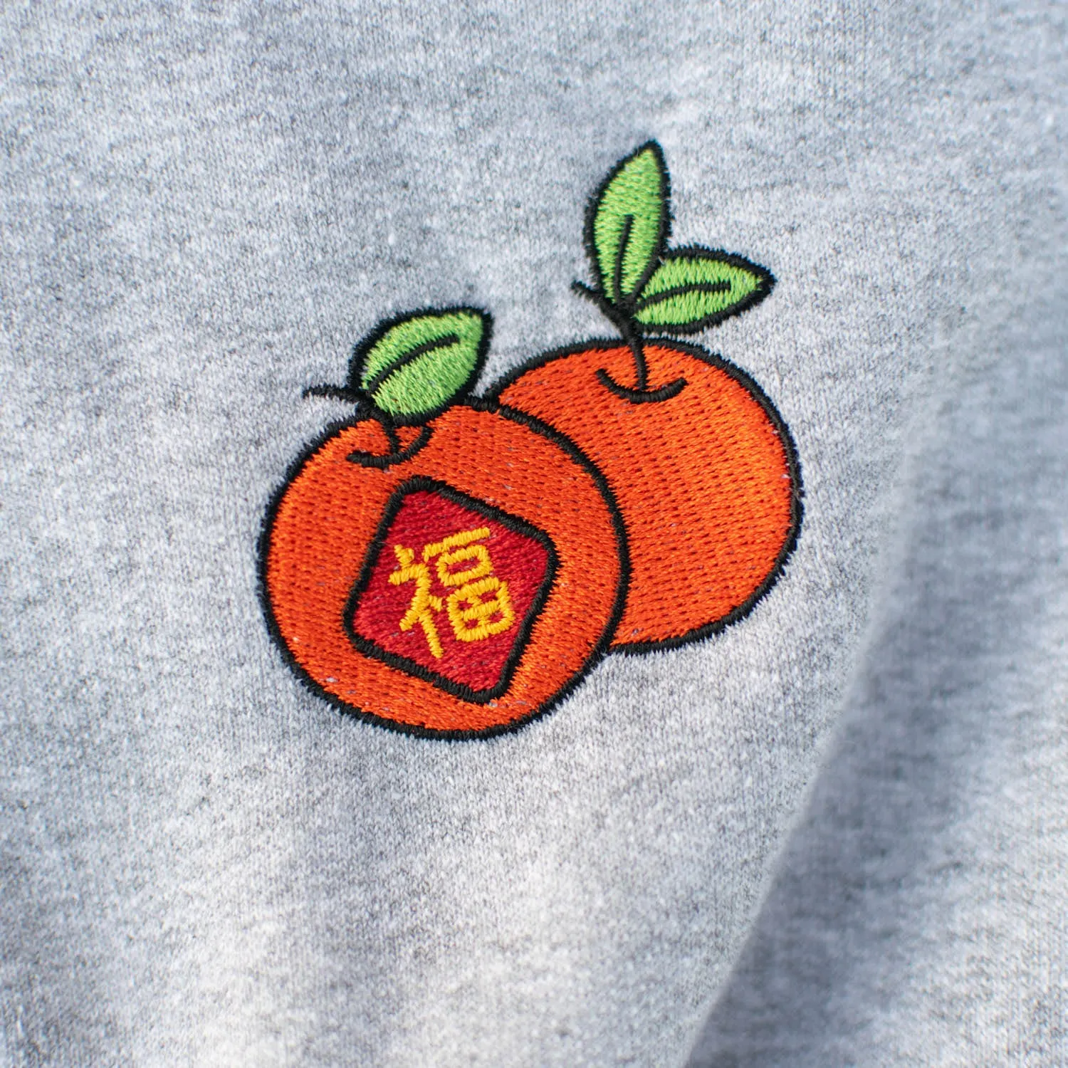 Mandarin Orange Embroidered Sweatshirt