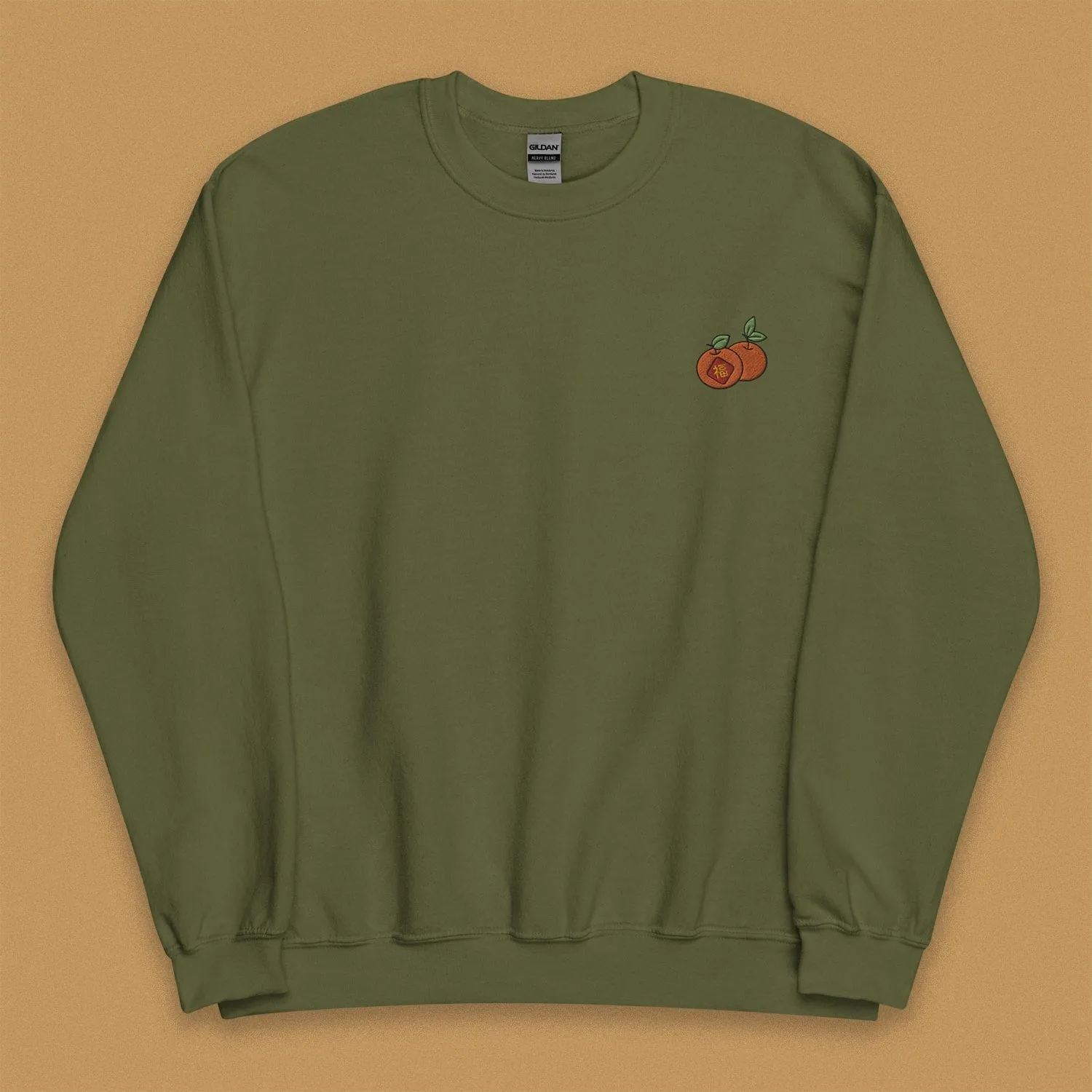 Mandarin Orange Embroidered Sweatshirt