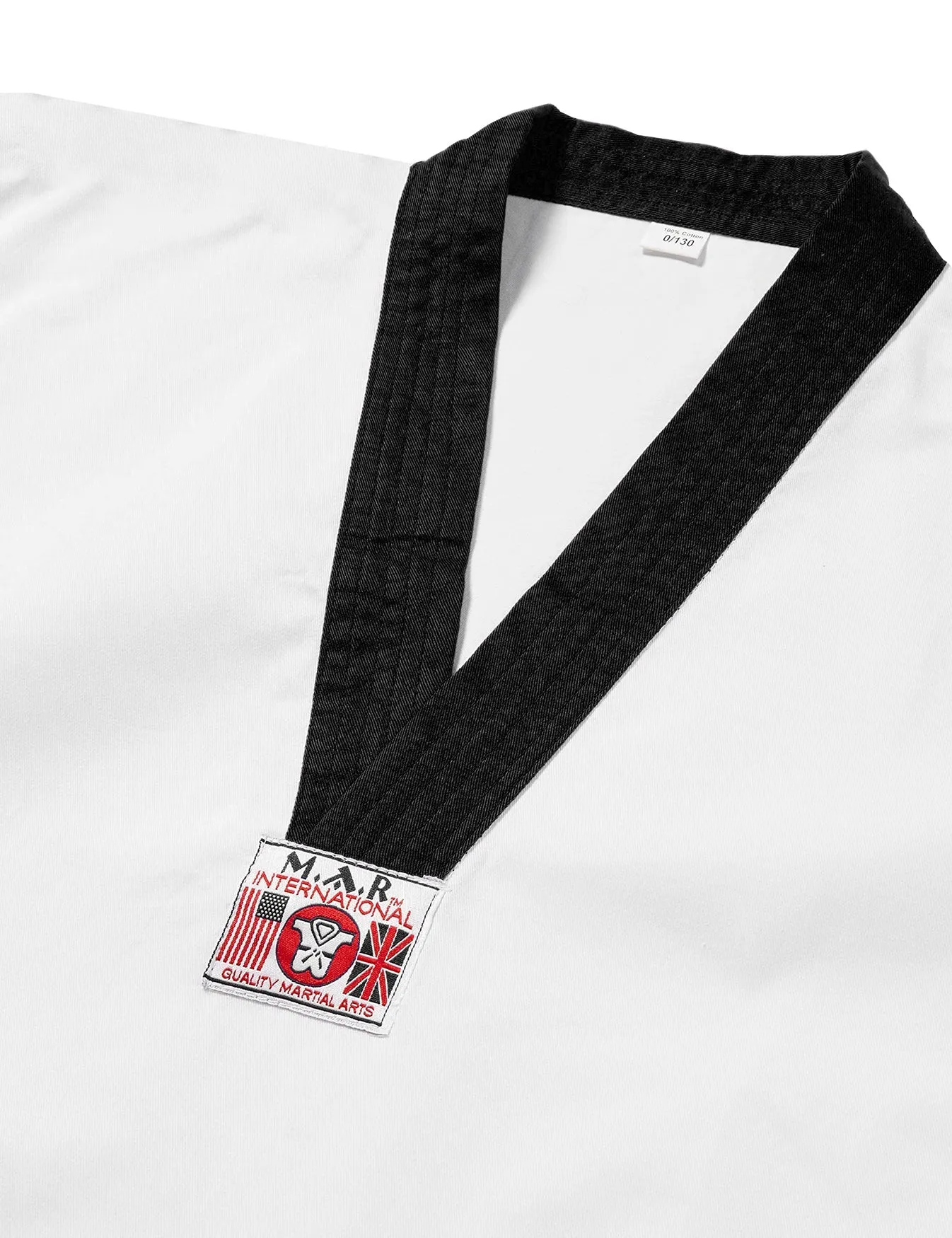 MAR-006 | White Karate & Freestyle Uniform w/ Black Trim (8oz Fabric)