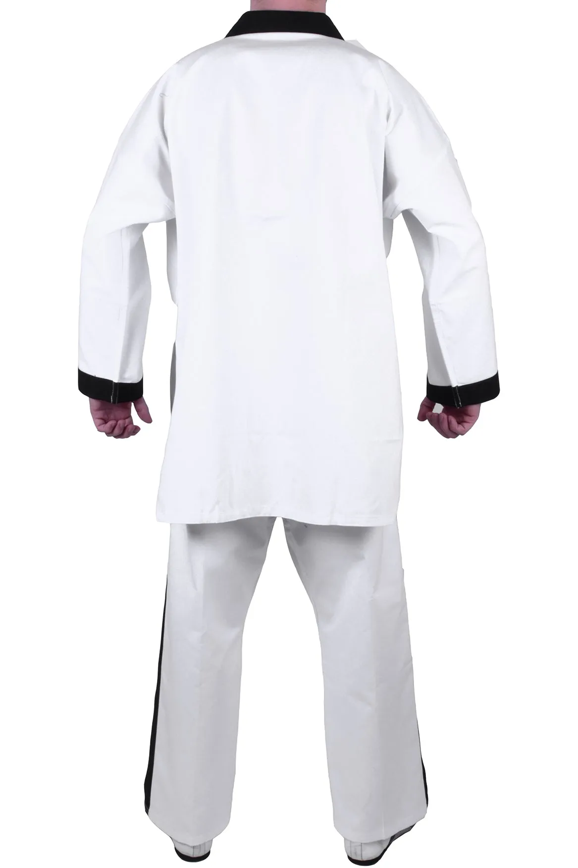 MAR-006 | White Karate & Freestyle Uniform w/ Black Trim (8oz Fabric)