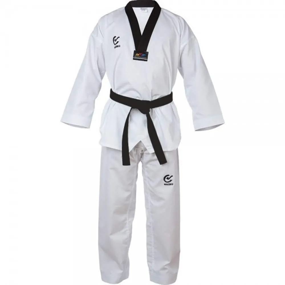 MAR-032A | White WT Approved Taekwondo Uniform w/ Black Trim