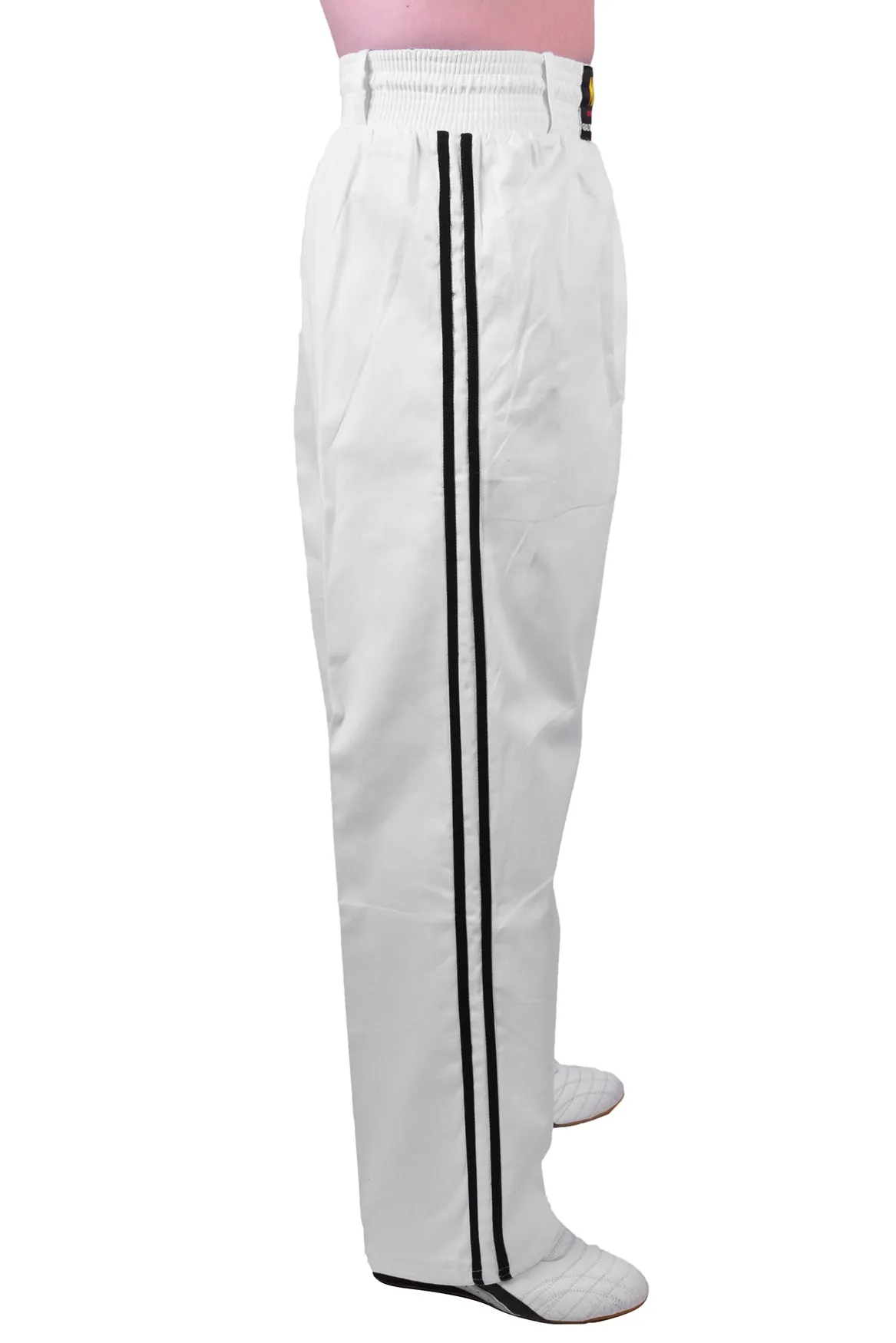 MAR-088C | White & Black Kickboxing & Freestyle Two-Striped Trousers