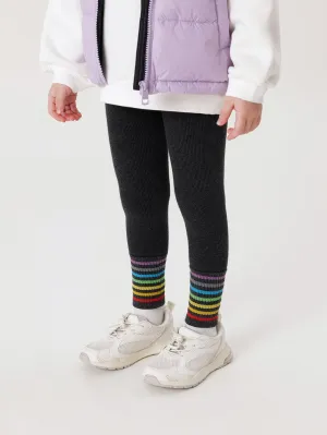 MARC & JANIE Girls Rainbow Stripe Fleece Lined Leggings 232031