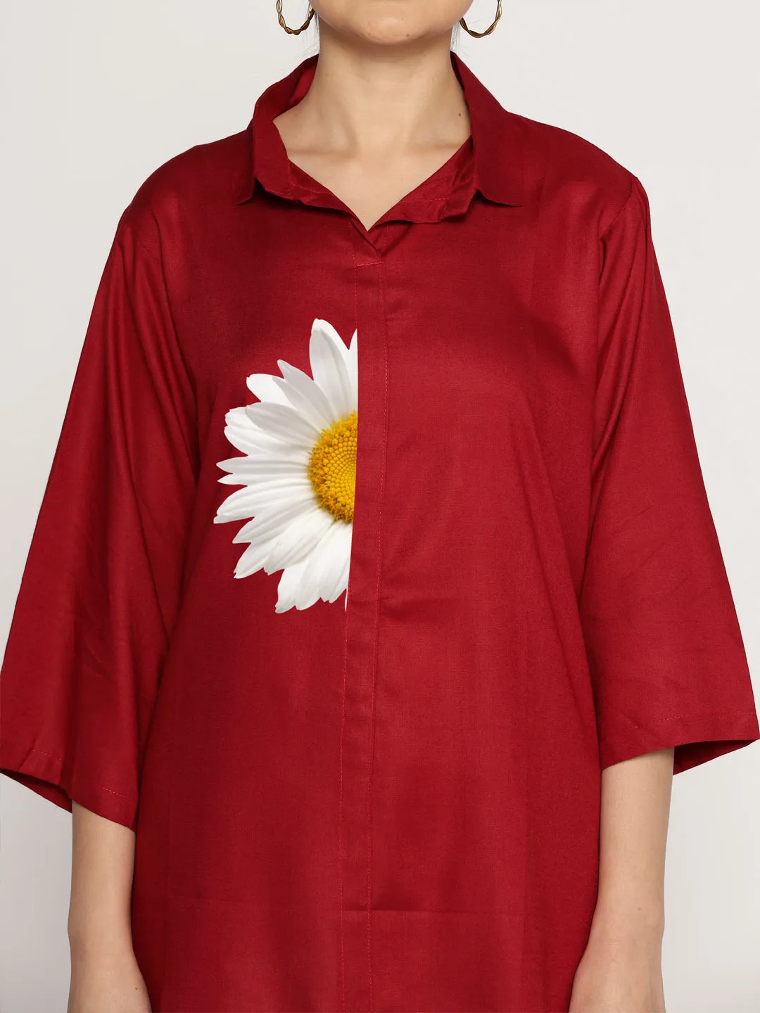 Maroon Rayon ShirtTop - Rayonnement