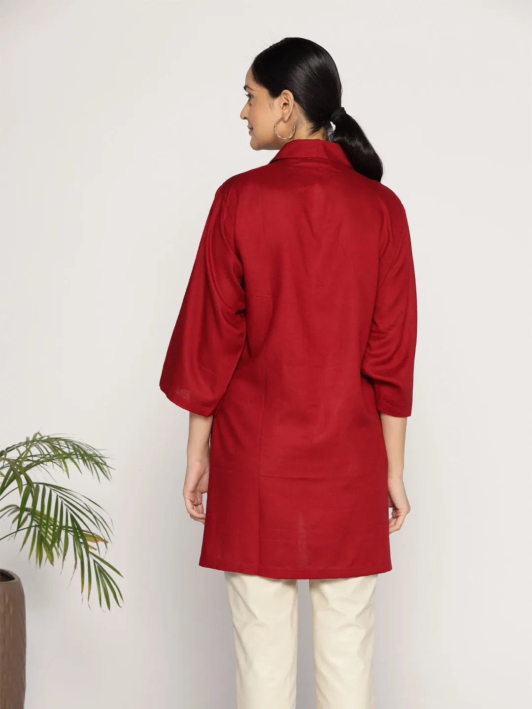 Maroon Rayon ShirtTop - Rayonnement